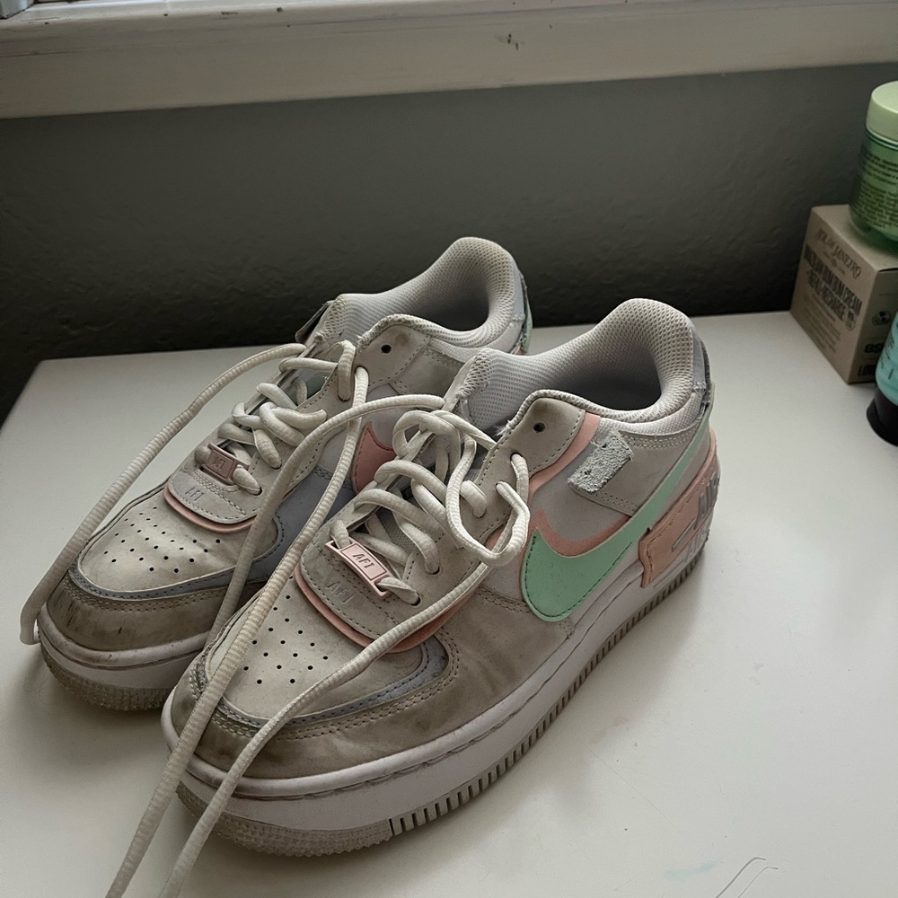 Nike Air Force 1 with Mint and Pink Highlights